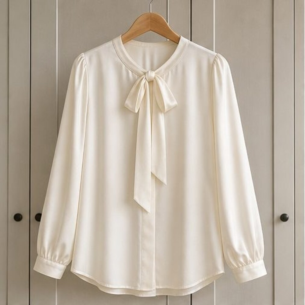 Lilac Tie Neck Blouse